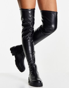 Эластичные черные ботинки из прочной искусственной кожи Miss Selfridge-Черный цвет