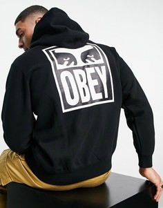 Черный худи с графическим принтом глаз на спине Obey Icon-Черный цвет