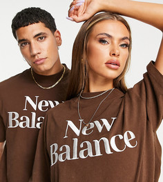 Футболка бежевого и коричневого цвета New Balance Cookie-Коричневый цвет