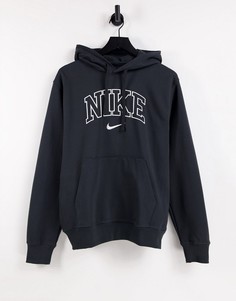 Черный выбеленный флисовый худи с ретро-логотипом Nike Retro-Черный цвет