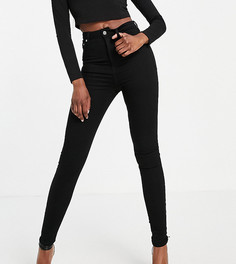 Черные моделирующие зауженные джинсы с завышенной талией ASOS DESIGN Tall-Черный цвет