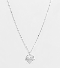 Ожерелье с серебряным покрытием, вращающейся подвеской и аффирмацией Image Gang Curve-Серебряный