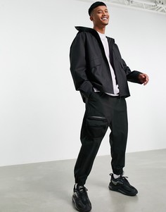 Черная водонепроницаемая куртка-дождевик с капюшоном ASOS DESIGN-Черный цвет