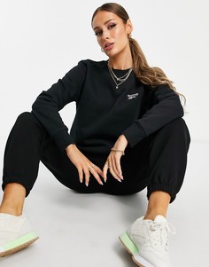 Черный свитшот с маленьким логотипом Reebok-Черный цвет