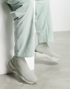 Мятно-зеленые трикотажные кроссовки-носки на массивной подошве ASOS DESIGN-Зеленый цвет