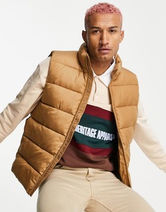Бежевый жилет-пуховик ASOS DESIGN-Blonde