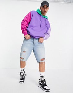 Свитшот oversized в стиле колор блок ASOS DESIGN-Multi