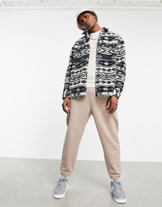 Плюшевая oversized-рубашка с ацтекским принтом в стиле 90-х ASOS DESIGN-Разноцветный