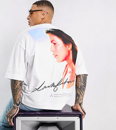 Белая oversized-футболка с графическим принтом и логотипом ASOS Dark Future x Cream-Белый