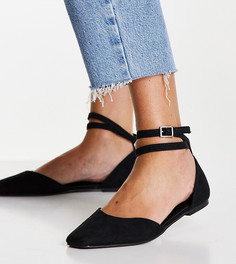 Черные балетки для широкой стопы ASOS DESIGN Wide Fit Lift-Черный цвет