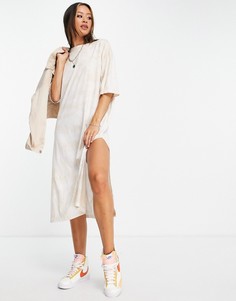 Платье-рубашка песочного цвета в стиле oversized Topshop-Черный цвет