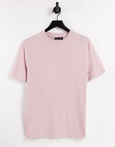 Светло-розовая футболка из органического хлопка с круглым вырезом ASOS DESIGN-Розовый цвет