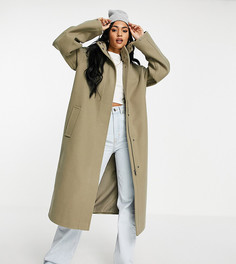 Oversized-парка цвета хаки ASOS DESIGN Tall-Светло-бежевый цвет