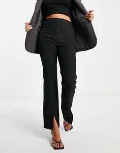 Узкие брюки в винтажном стиле в тонкую полоску с разрезами спереди ASOS DESIGN-Разноцветный