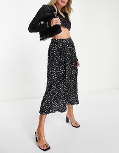 Черно-белая плиссированная юбка миди Vero Moda-Разноцветный