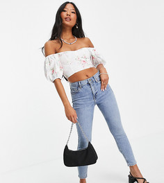 Выбеленные джинсы Topshop Petite Jamie-Голубой