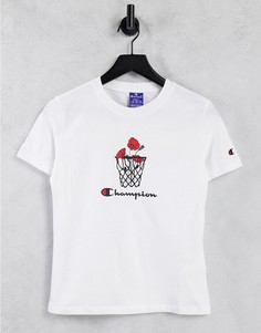 Белая футболка с рисунком Champion-Белый