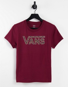 Бордовая футболка Vans Animal V-Красный