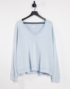 Голубой хлопковый свитшот American Eagle