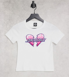 Облегающая футболка в стиле 90-х белого цвета с изображением разбитого сердца Santa Cruz-Белый