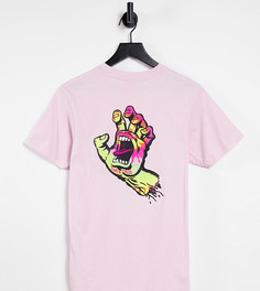 Розовая футболка с принтом руки с эффектом тай-дай Santa Cruz – эксклюзивно для ASOS-Розовый цвет