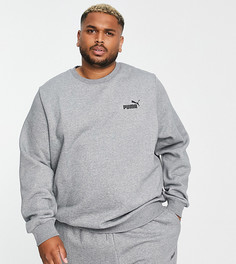 Серый свитшот с маленьким логотипом Puma PLUS Essentials