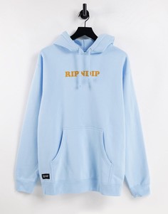 Худи голубого цвета с принтом с окном RIPNDIP Window Daze-Голубой