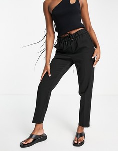 Черные брюки прямого кроя с завязкой на талии Vero Moda-Черный цвет