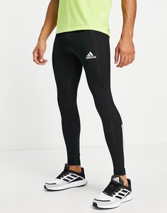 Черные тайтсы с тремя полосками adidas Training Techfit-Черный цвет