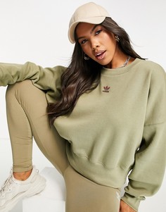 Свитшот цвета хаки adidas Originals-Зеленый цвет