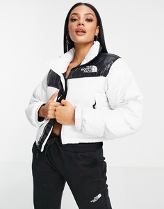 Белая укороченная куртка The North Face Nuptse-Белый
