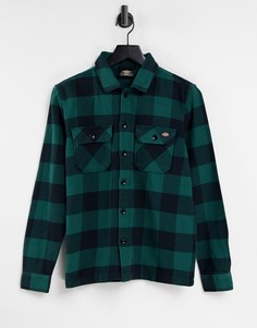 Рубашка в клетку черного и цвета зеленой сосны Dickies Sacramento-Зеленый цвет
