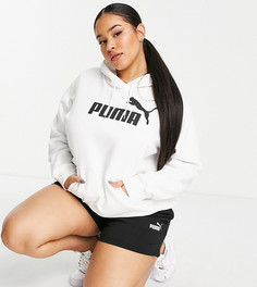 Худи белого цвета с логотипом Puma Plus Essentials-Белый