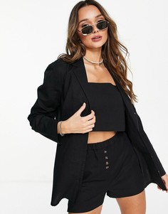 Черная льняная рубашка от комплекта из 3 предметов ASOS DESIGN-Черный цвет