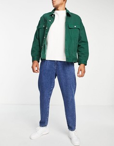 Прямые джинсы сине-голубого цвета с двойными складками спереди ASOS DESIGN-Голубой