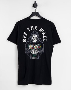Черная футболка с принтом на спине Vans Bouquet Reaper-Черный цвет
