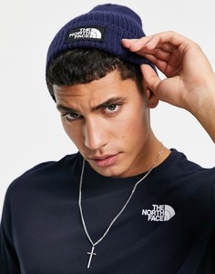 Темно-синяя шапка-бини с логотипом The North Face-Темно-синий