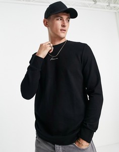 Черный свитшот с логотипом-надписью Jack & Jones Premium-Черный цвет