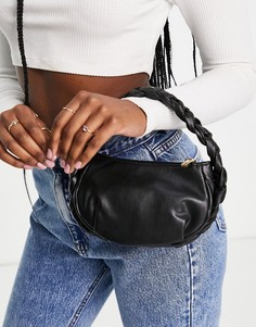 Черная сумка на плечо с плетеным ремешком Glamorous-Черный цвет