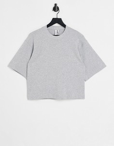 Серая oversized-футболка из органического хлопка & Other Stories-Серый