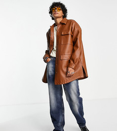 Куртка в винтажном стиле из искусственной кожи шоколадного цвета Reclaimed Vintage Inspired-Коричневый цвет