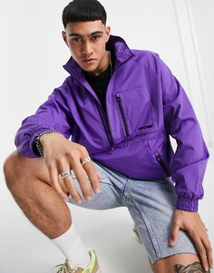 Легкая фиолетовая куртка без застежки Bershka-Фиолетовый цвет