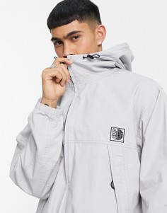 Серая куртка из ткани рипстоп с капюшоном Topman-Голубой