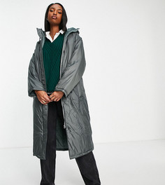Темно-серая утепленная парка-пальто ASOS DESIGN Tall-Серый
