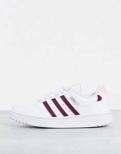 Белые кроссовки с розовыми полосками adidas Originals NY 90-Белый