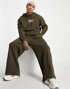 Коричневый спортивный костюм в стиле oversized с принтом на груди с эффектом металлик ASOS DESIGN-Коричневый цвет