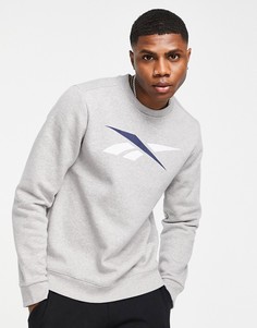 Серый свитшот с большим логотипом Reebok