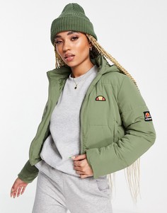 Укороченная дутая куртка цвета хаки ellesse-Зеленый цвет