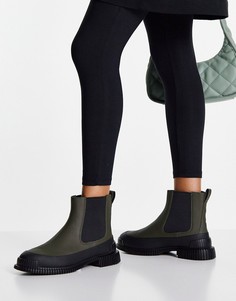 Кожаные ботинки челси оливково-зеленого цвета Camper-Зеленый цвет