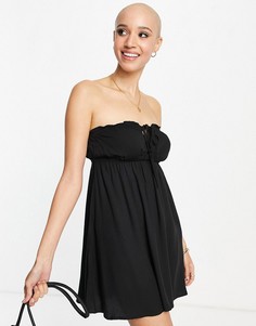 Черное ярусное платье-бандо Cotton:On-Черный цвет